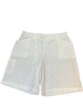 CATO Est 1946 White Cotton Shorts 5 Pocket Design Gathered Waist Size 14